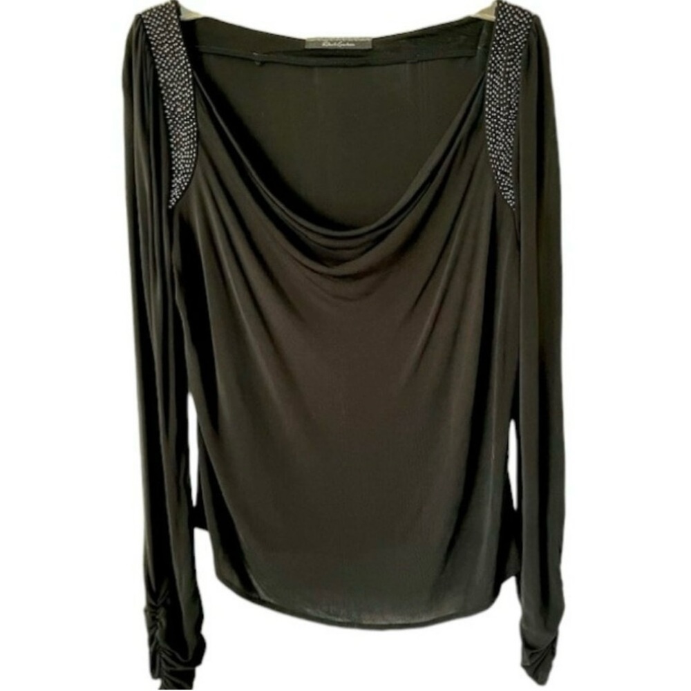 Robert Graham Black Beaded Top L